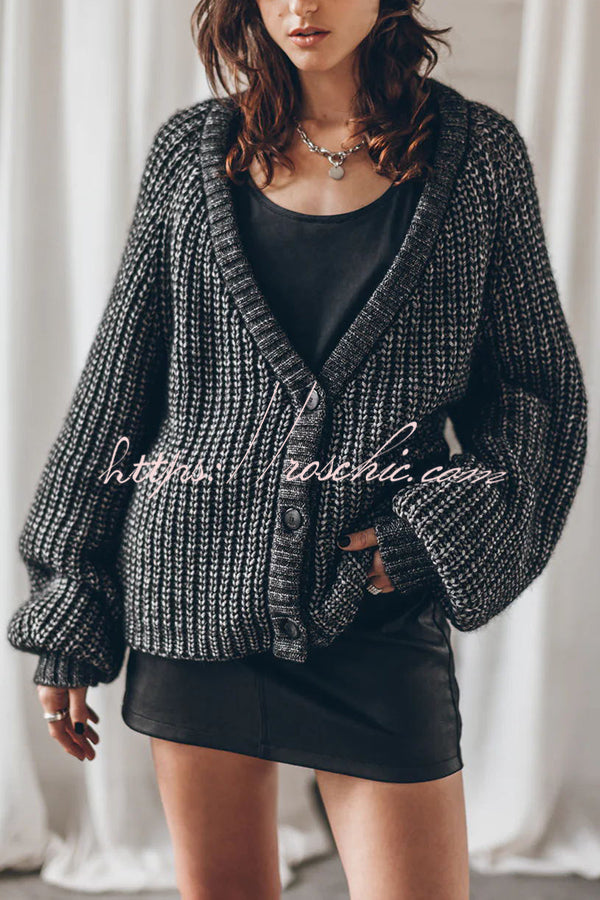 Falling for You Knit Button Up Relaxed Cardigan