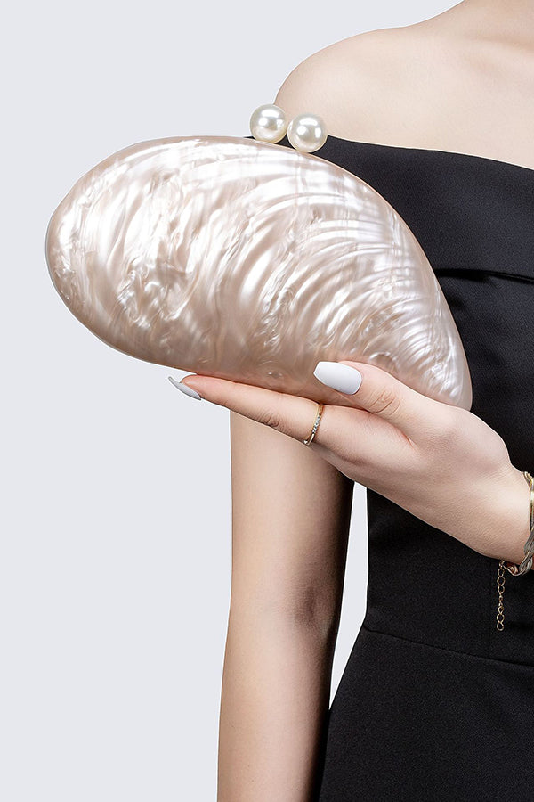 Elegant Shaped Shell Acrylic Evening Clutch