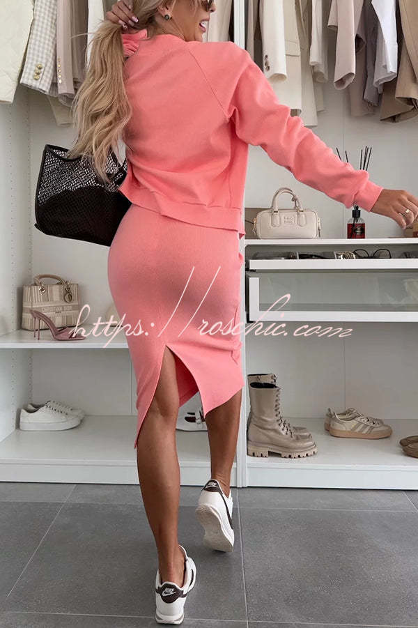 Comfort and Femininity Knit Ribbed Button Up Long Sleeve Bomber Jacket