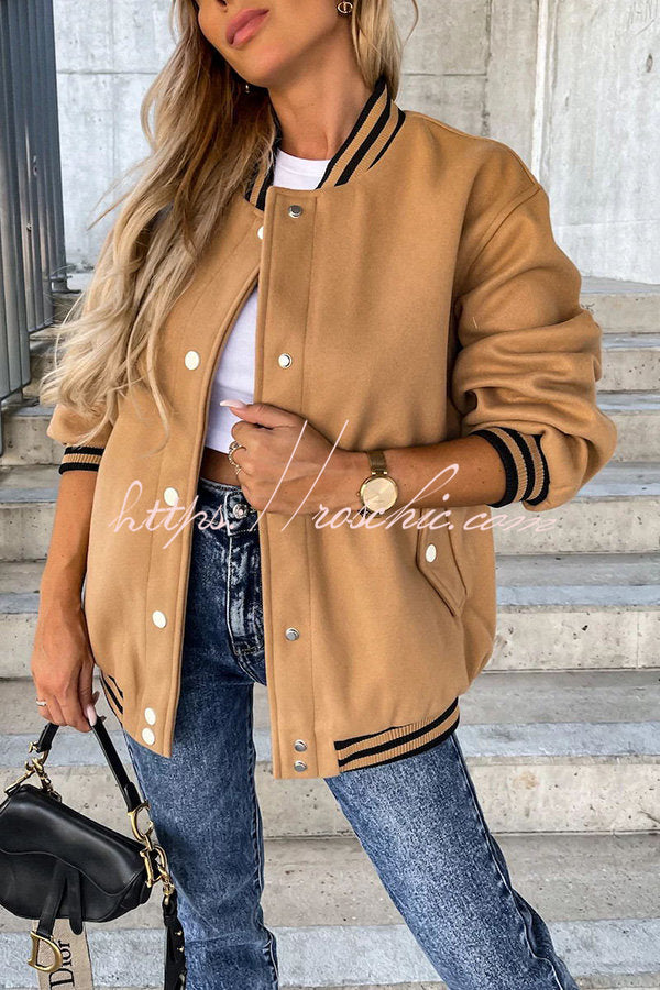 Tanja Street Style Buckle Contrast Jacket