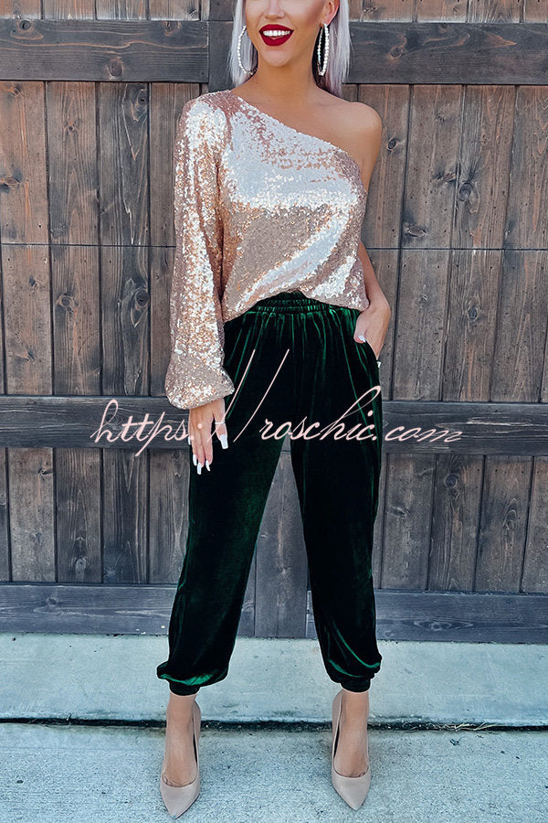 Holiday Hopes Velvet Pocketed Joggers