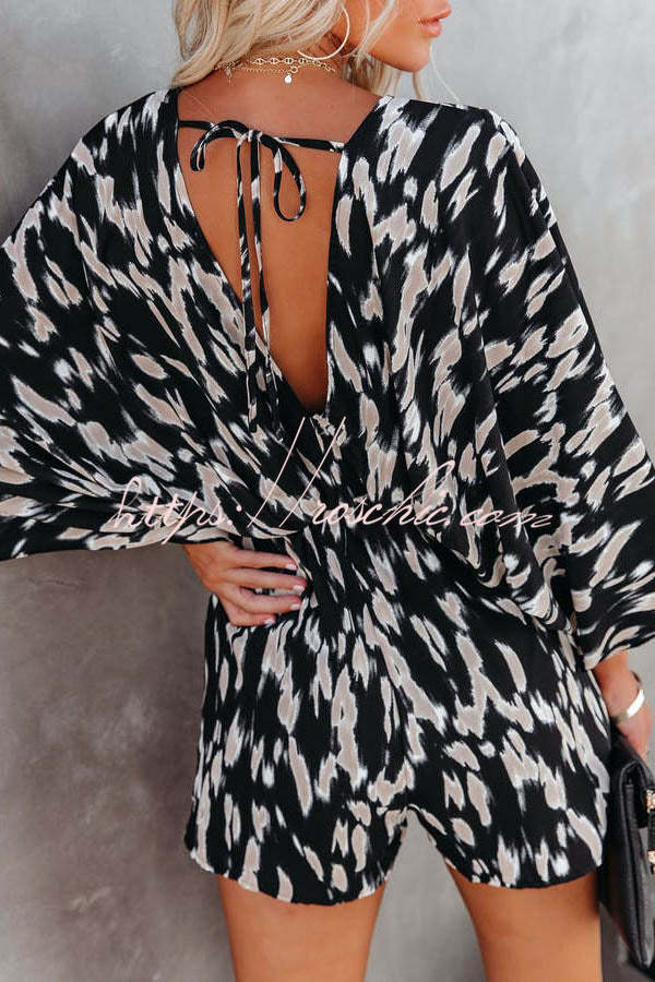 On The Lookout Linden Printed Kimono Romper