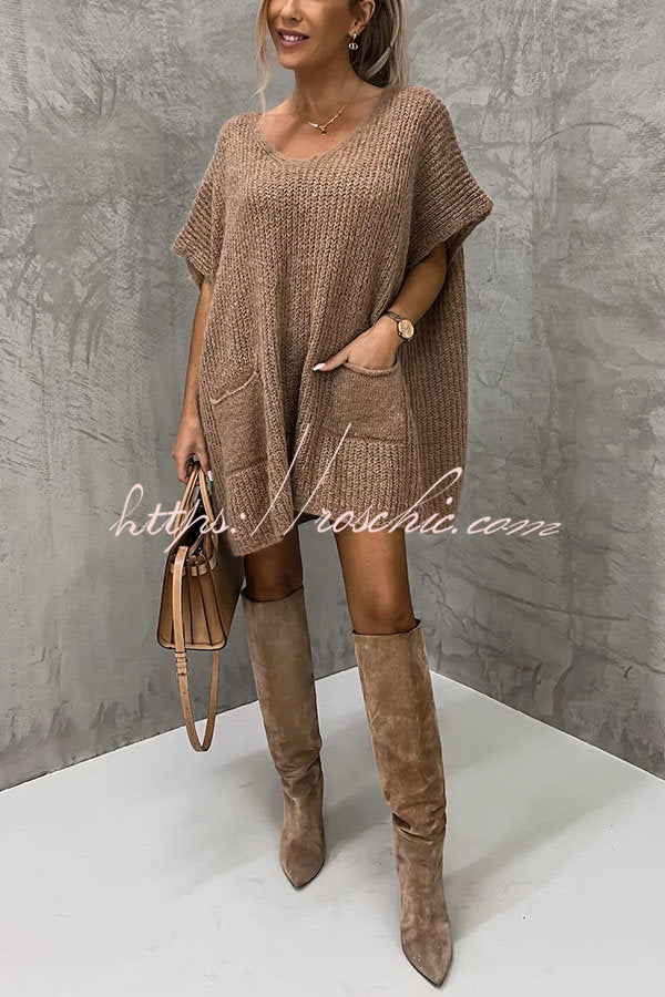 Windy City Pocketed Oversized Knit Sweater