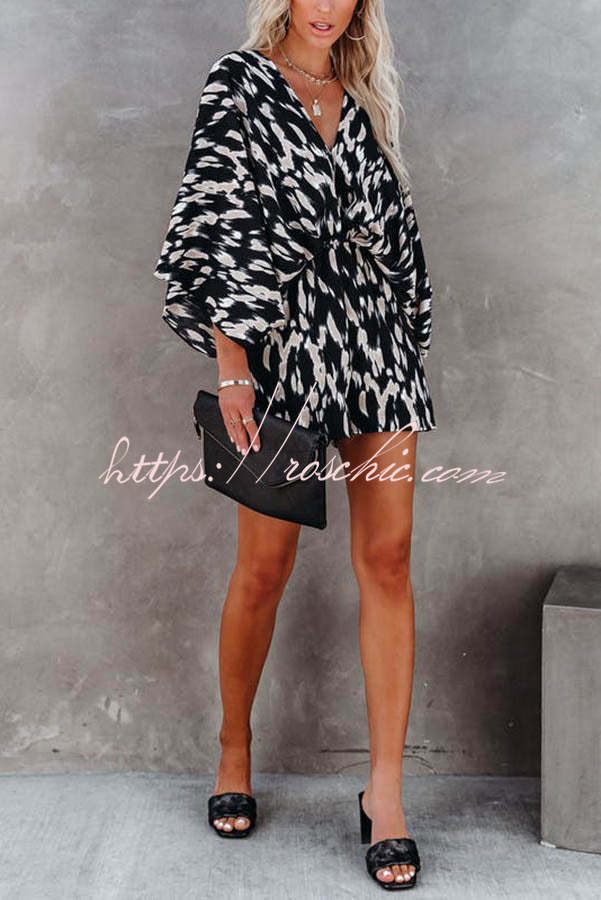 On The Lookout Linden Printed Kimono Romper