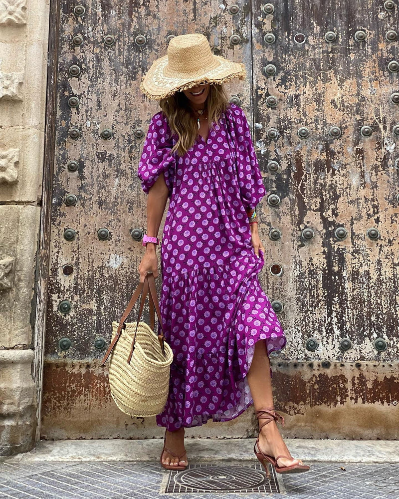 Fabulous Time Puff Sleeve Tiered Midi Dress – roschic