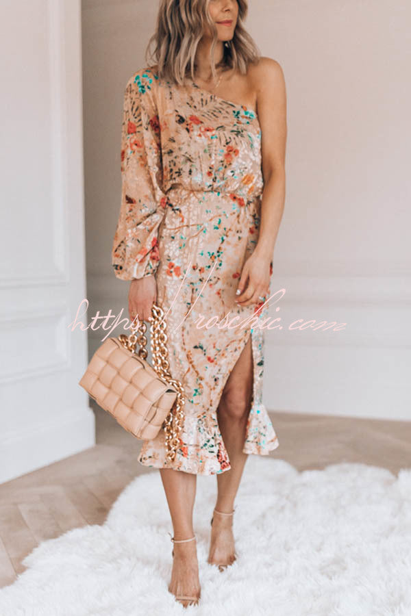 Spring Has Sprung Floral Print One Shoulder Dress