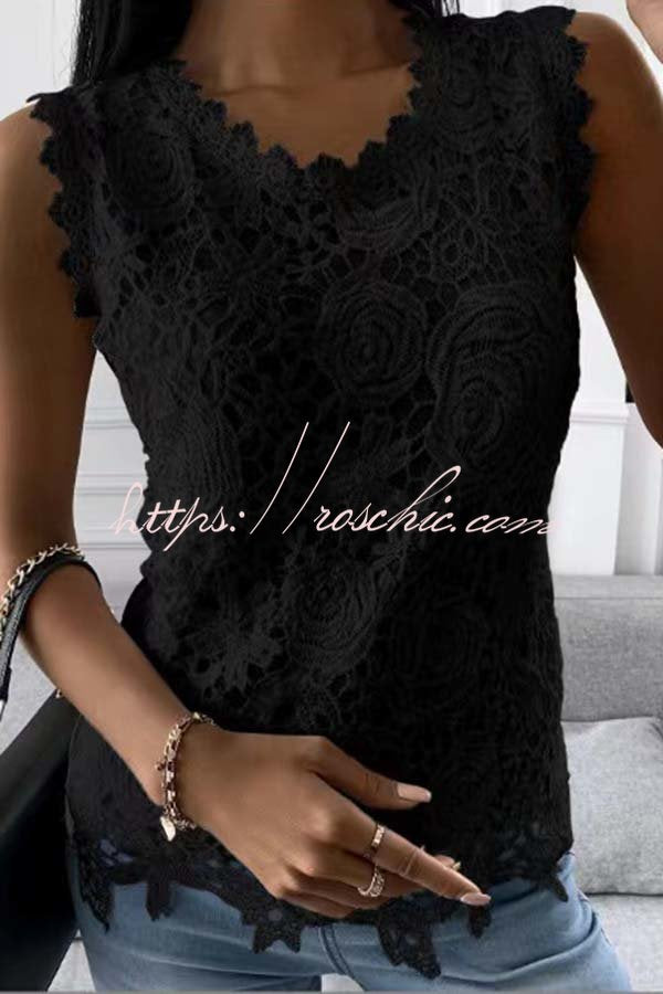 Heavenly Beauty Lace Fabric Tank