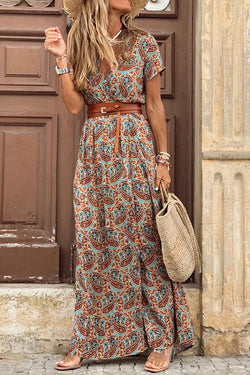 Forgotten Story Paisley Maxi Dress��belt Included��