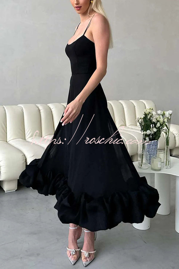 knee length dresses for ladies Floral Flounce Bustier Midi Dress XXS / Milk main image 0