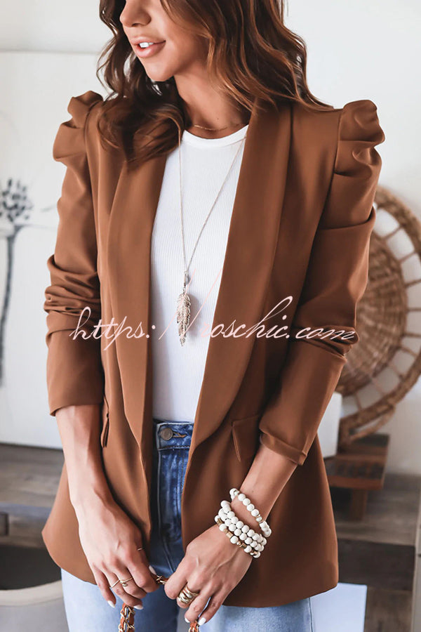 Your New Statement Puff Sleeves Lightweight Blazer