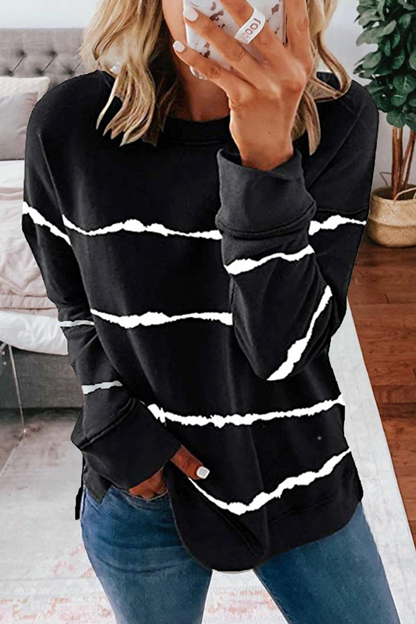 Easy Living Tie Dye Striped Sweatshirt