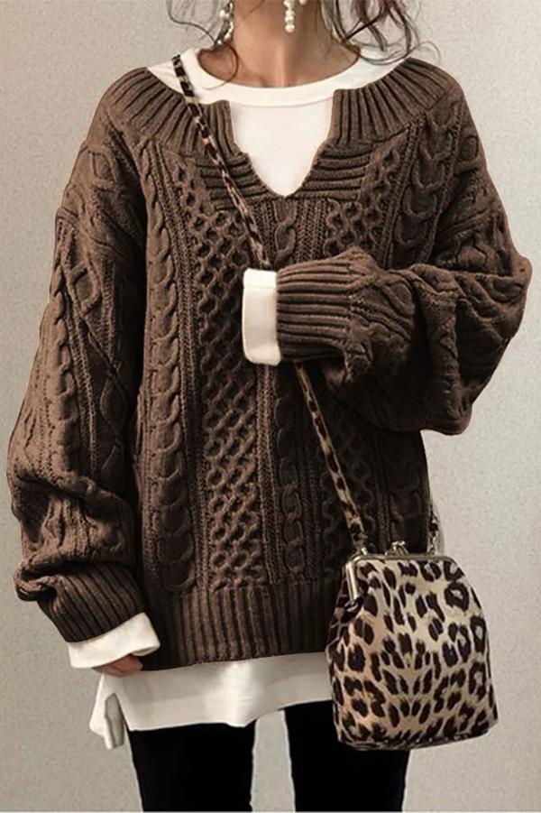 Pattern Casual Knit Sweater