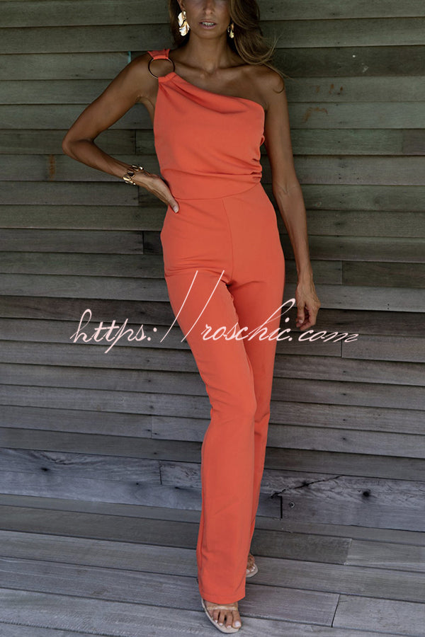 Sunset Boulevard One Shoulder Cocktail Jumpsuit