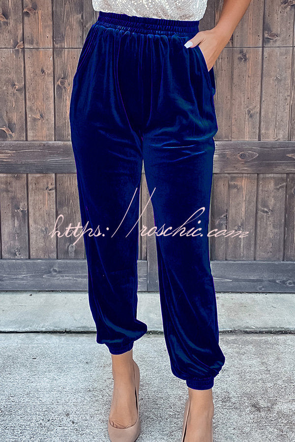 Holiday Hopes Velvet Pocketed Joggers