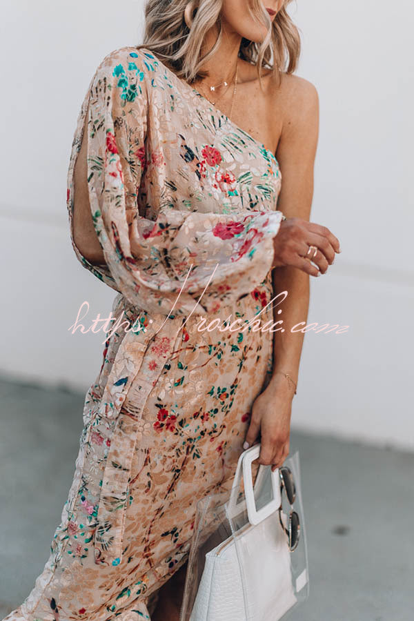 Spring Has Sprung Floral Print One Shoulder Dress