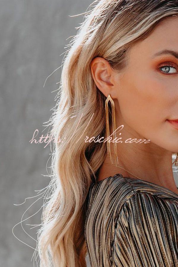 Long snake chain tassel earrings