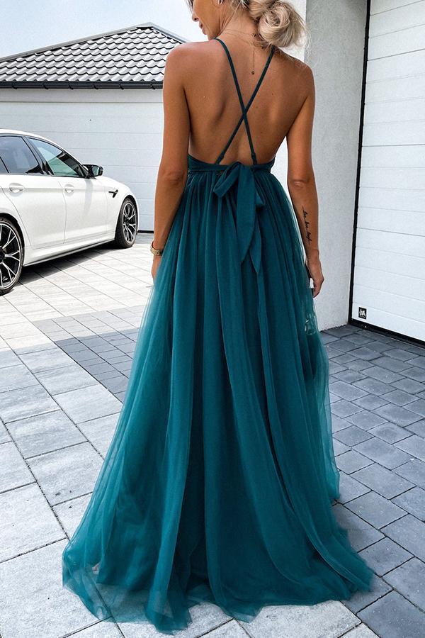 The Day We Met Pleated Backless Maxi Dress