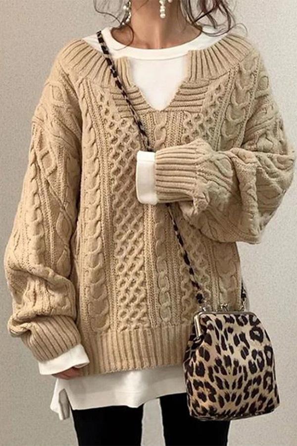 Pattern Casual Knit Sweater