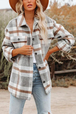 Brinkley Plaid Pocketed Jacket