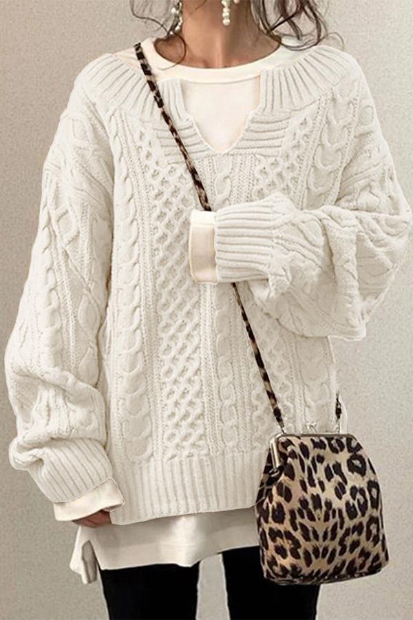 Pattern Casual Knit Sweater