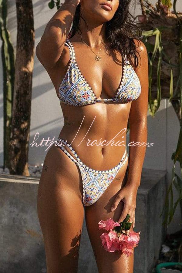 Need A Vacation Sicilian Inspired Print Bikini Set