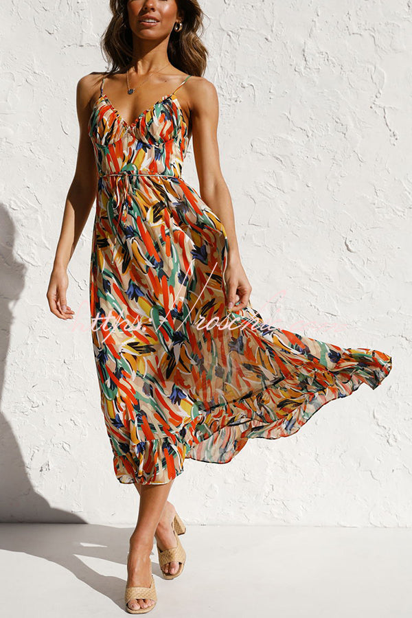 Stay Amazing Colorful Printed Midi Dress