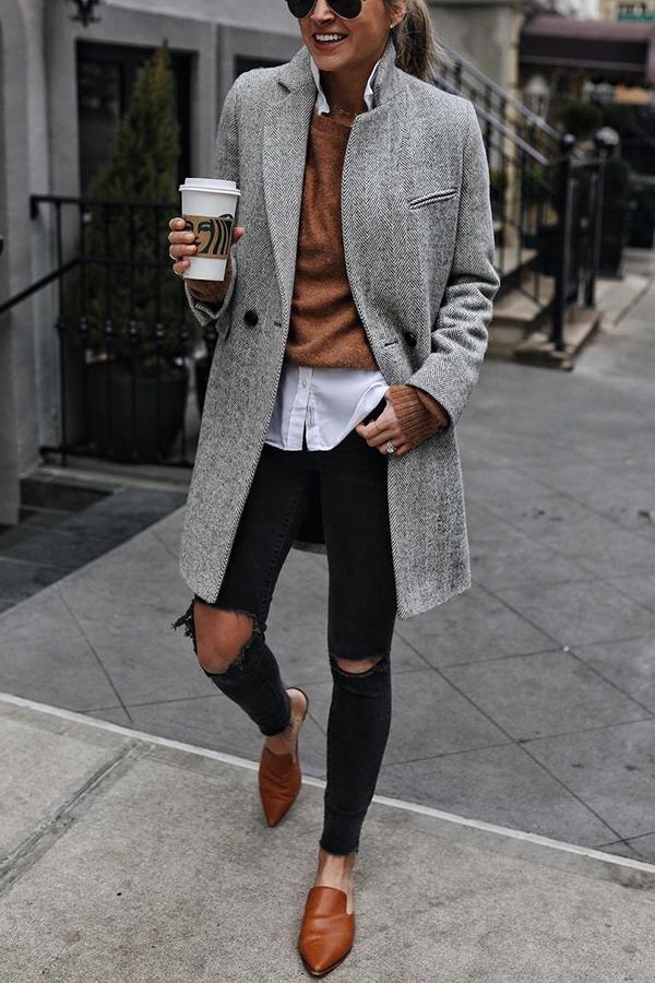 Outlook Button Down Textured Coat