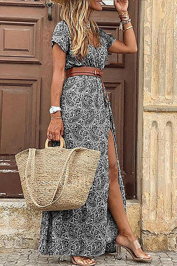 Forgotten Story Paisley Maxi Dress��belt Included��