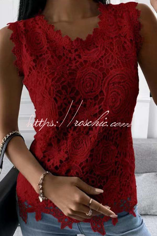 Heavenly Beauty Lace Fabric Tank