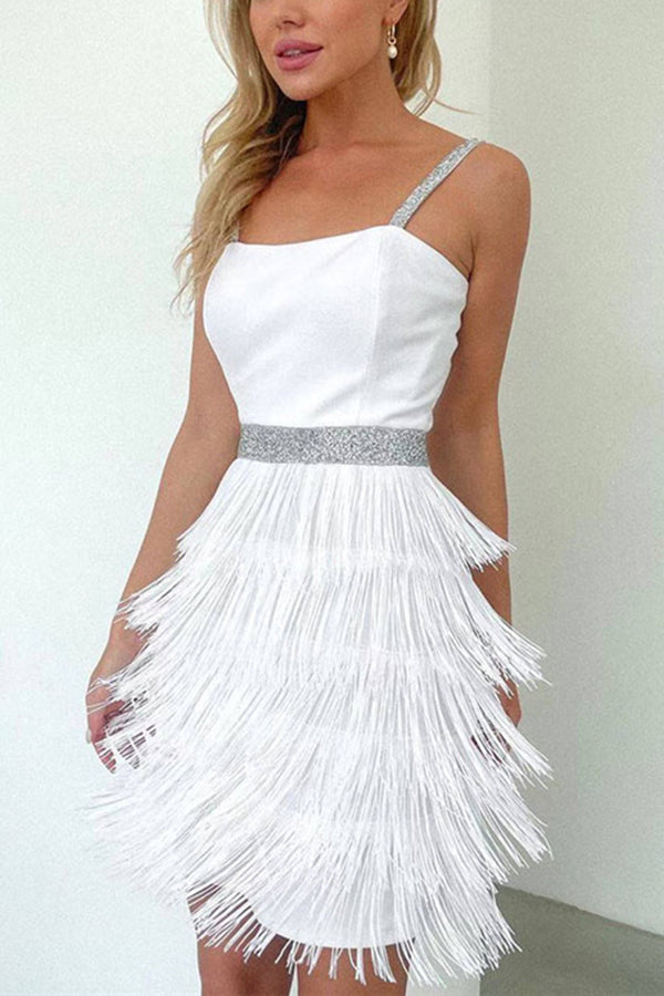 1920's GatsbySequin Fringe Vintage Party Mini Dress