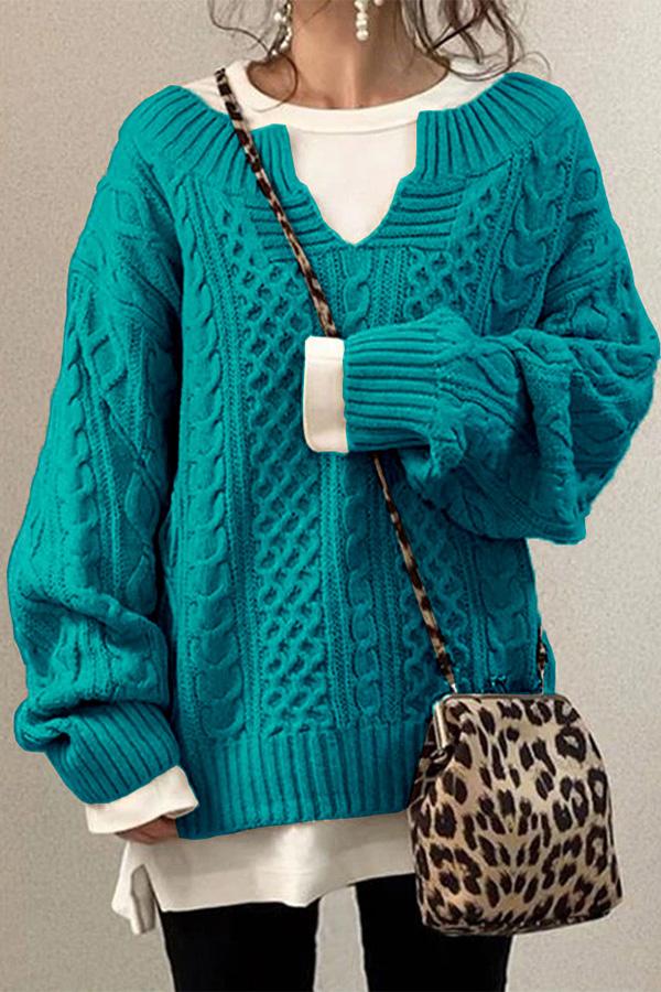 Pattern Casual Knit Sweater