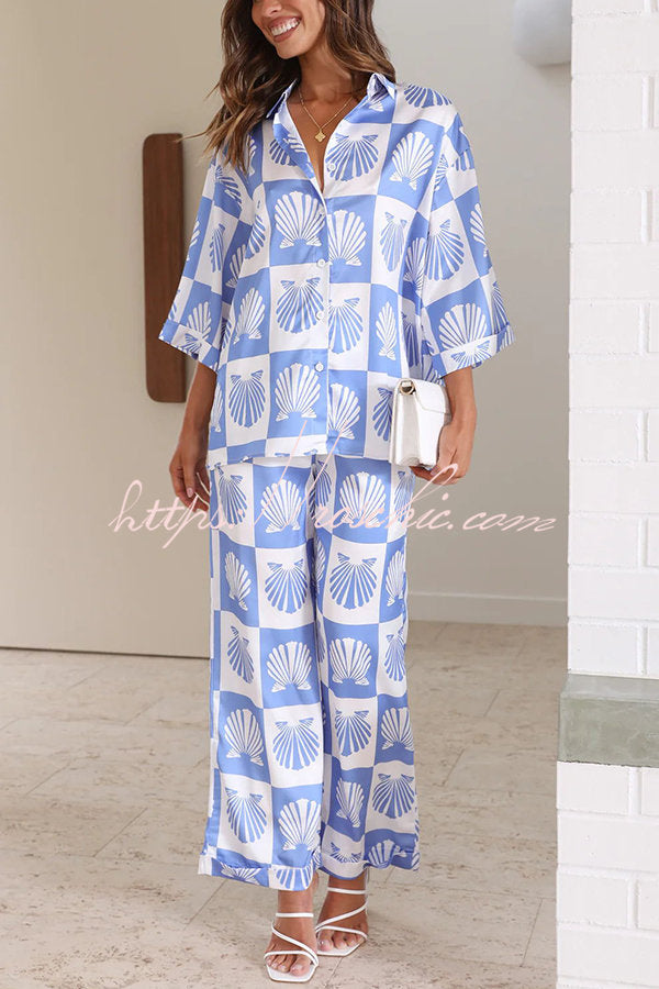 RASA STRIPES PRINT OVERSIZED SHIRT WITH PANTS (CO-ORD SET)