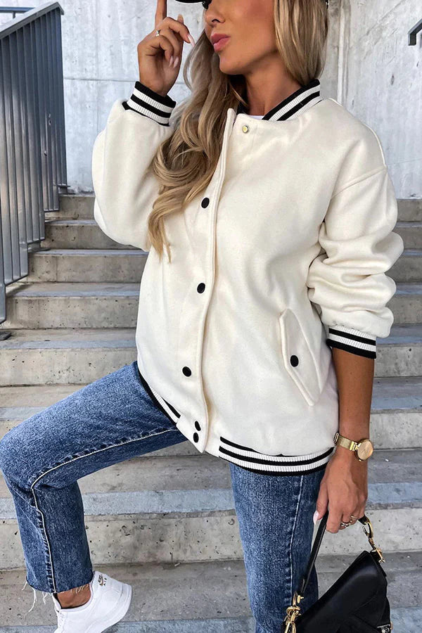 Tanja Street Style Buckle Contrast Jacket