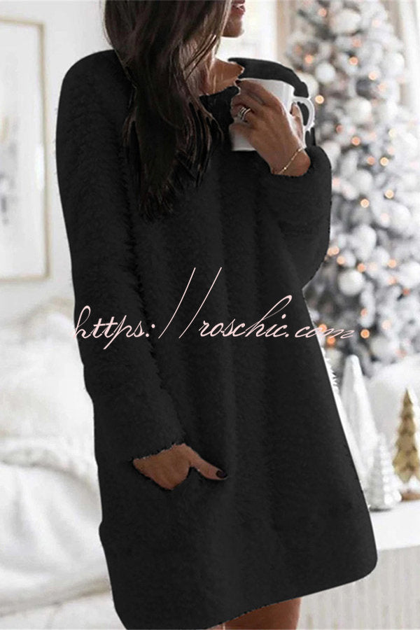 Cozy Corner Fleece Pocketed Lounge Sleep Dress