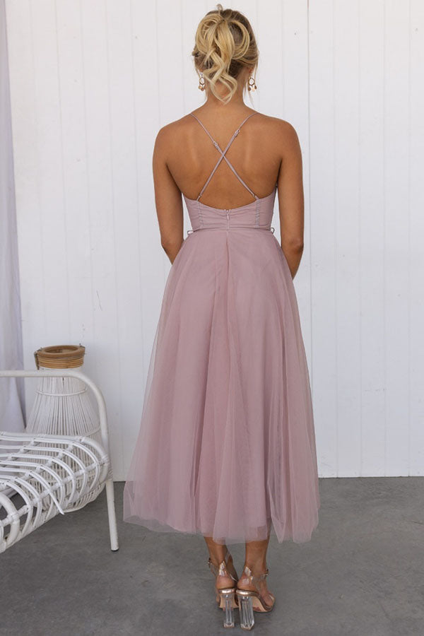 modern day princess dresses Modern-day Princess Chiffon Suspenders Party Maxi Dress Rust / XL
