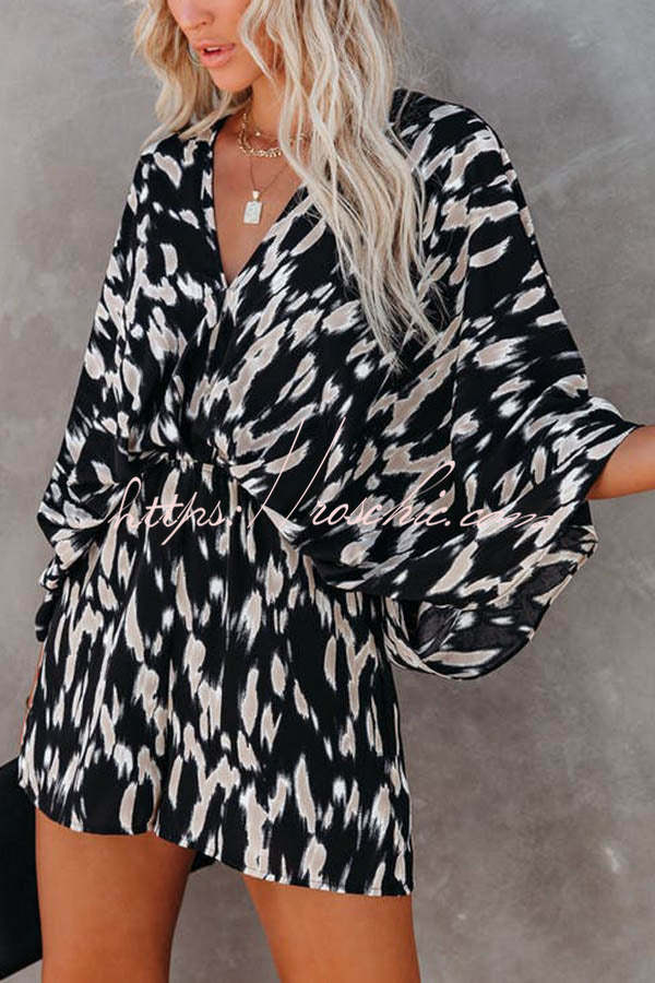 On The Lookout Linden Printed Kimono Romper