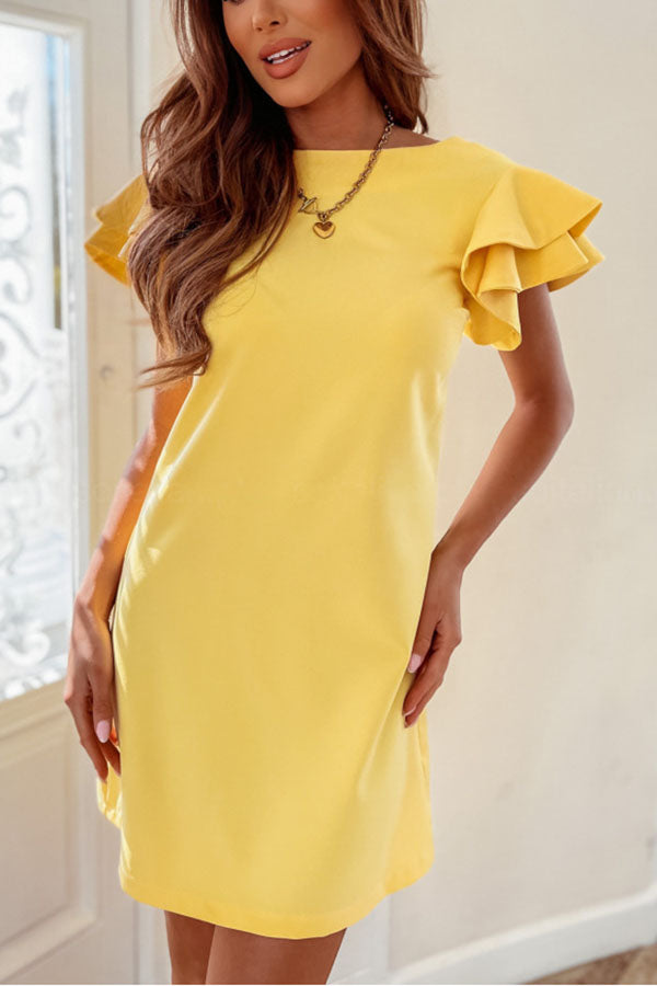 Dream All Day Ruffle Sleeve Dress