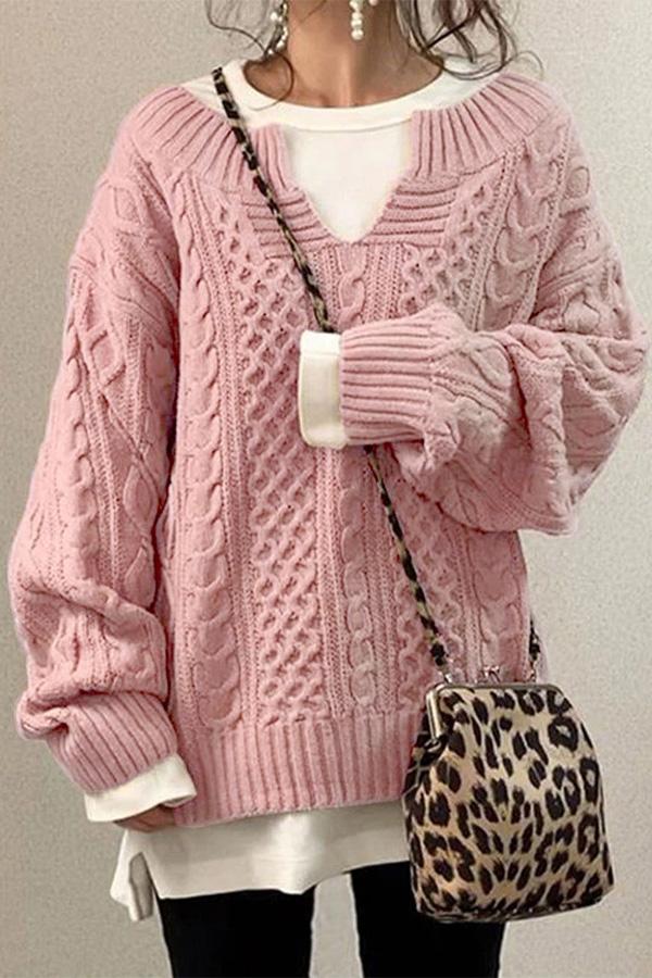 Pattern Casual Knit Sweater