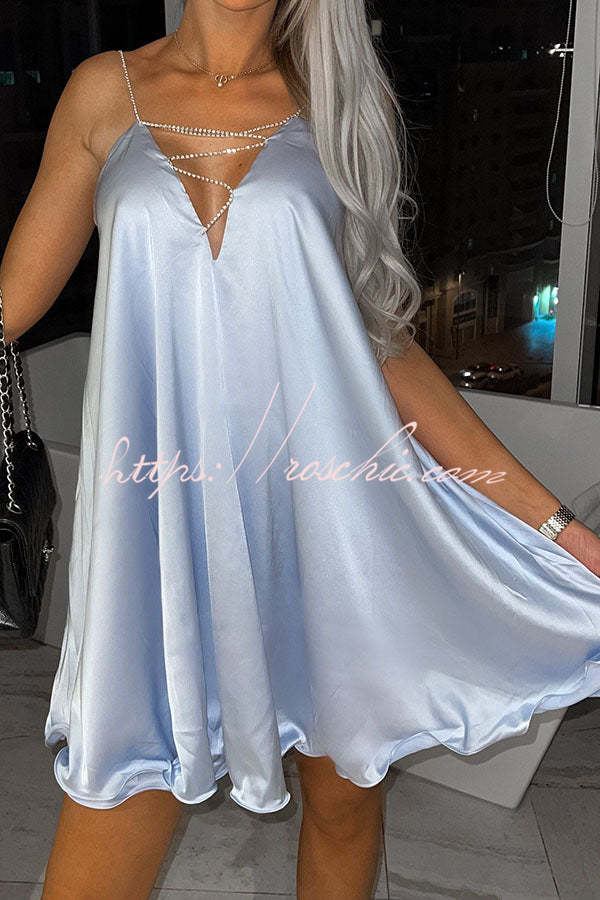 Stunning Shiny Chain Party Mini Dress