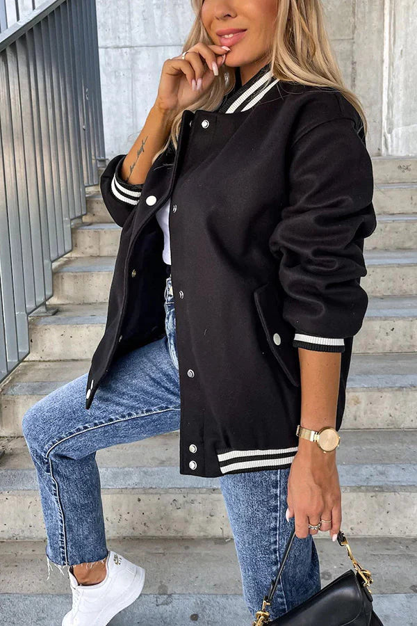 Tanja Street Style Buckle Contrast Jacket