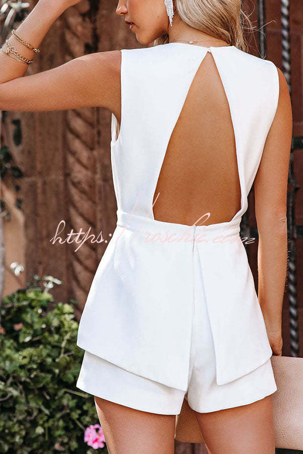 Real Vision V Neck Peplum Romper