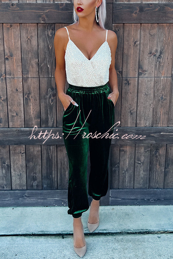 Holiday Hopes Velvet Pocketed Joggers