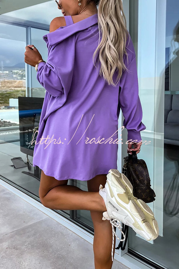 Count on Cozy Pocketed Oversized Shirt and Shorts Three Pieces Set