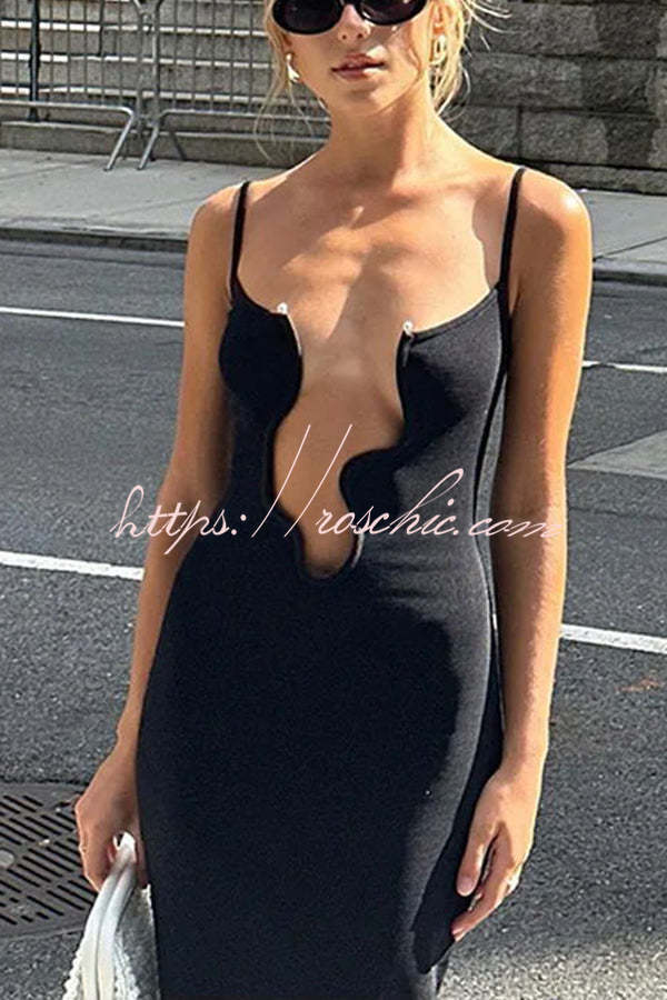 Modern Charm and Creativity Sexy Hollow Out Sling Maxi Dress