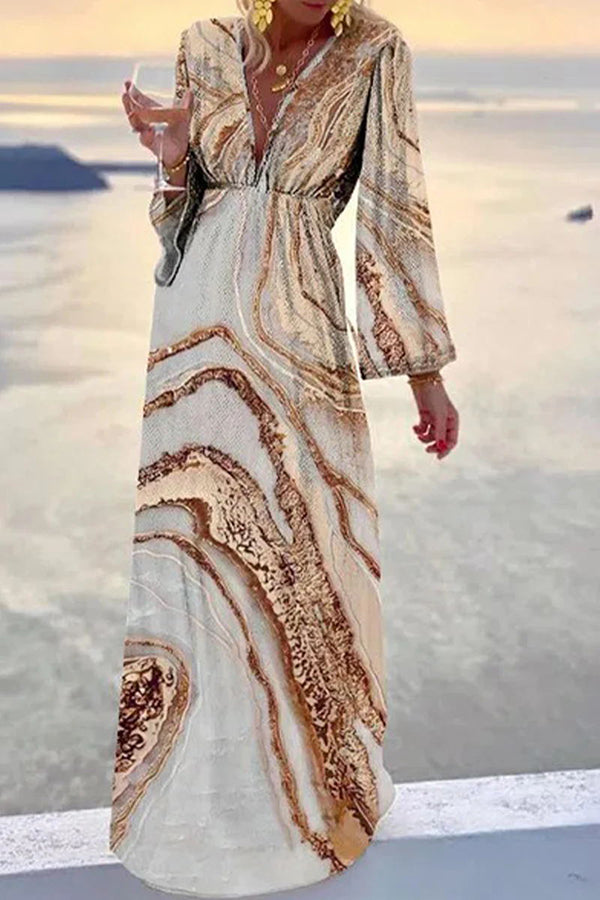 Check Her Stories Marble Print Party/Vacation Sequin Dress