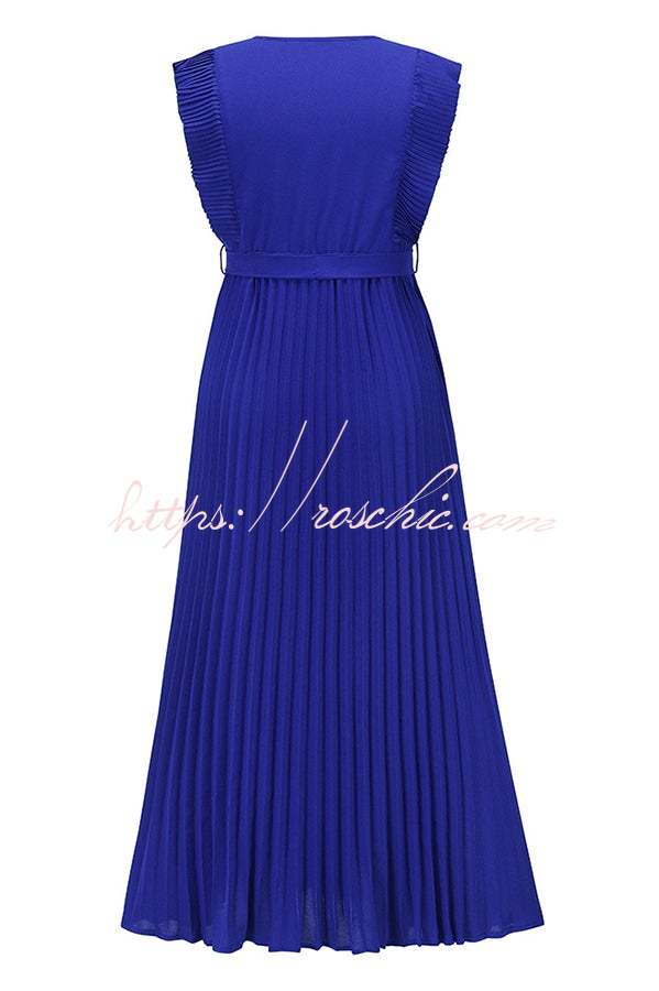 Lost Soul V Neck Pleated Maxi Dress