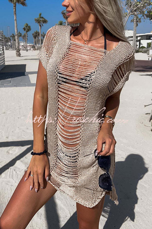 Bikini Season Cutout Knit Cover Up