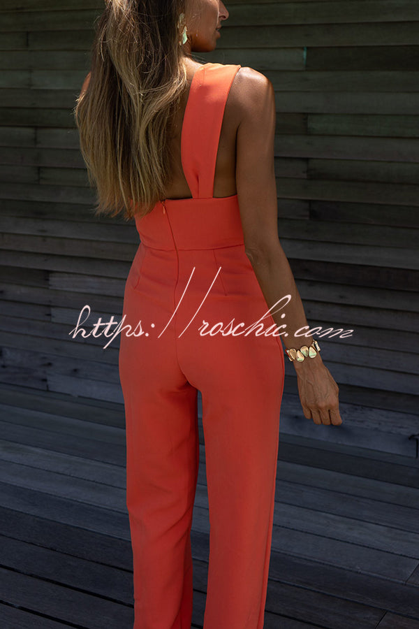 Sunset Boulevard One Shoulder Cocktail Jumpsuit