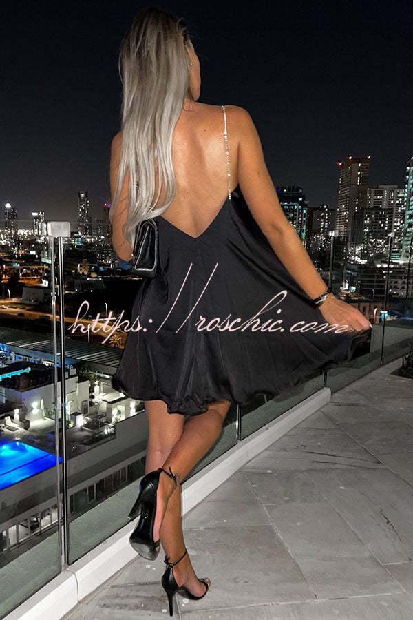 Stunning Shiny Chain Party Mini Dress