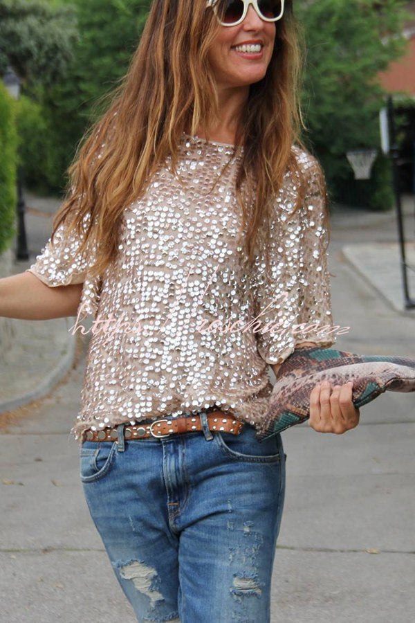 Such A Beauty Sequin Loose T-shirt